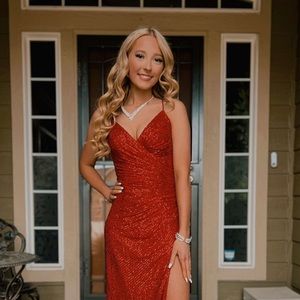 Red Sequin Prom Dress Size 00